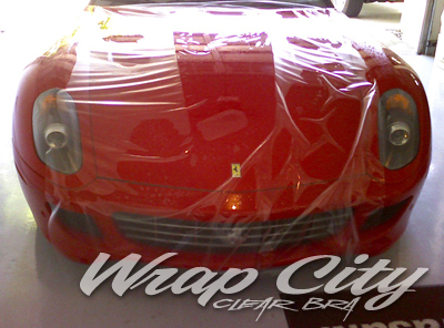 Ferrari 599 clear bra paint protection wrap 1 process